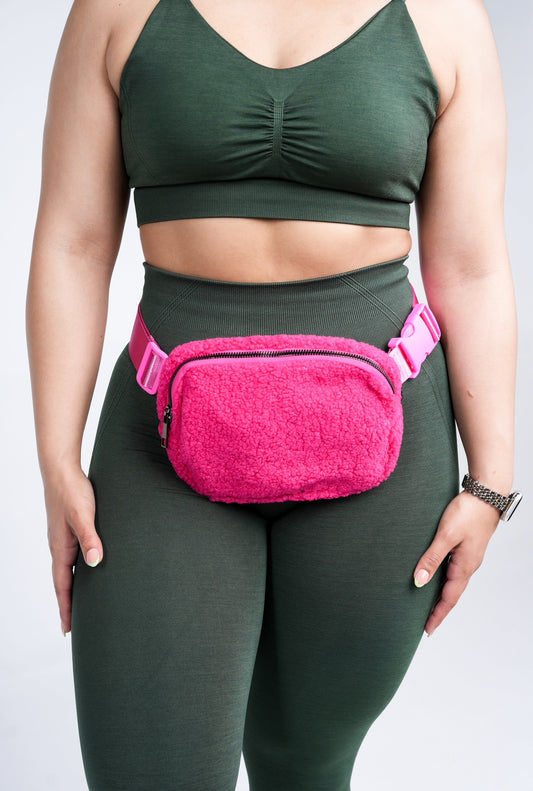 Fluffy Pink Belt Bag