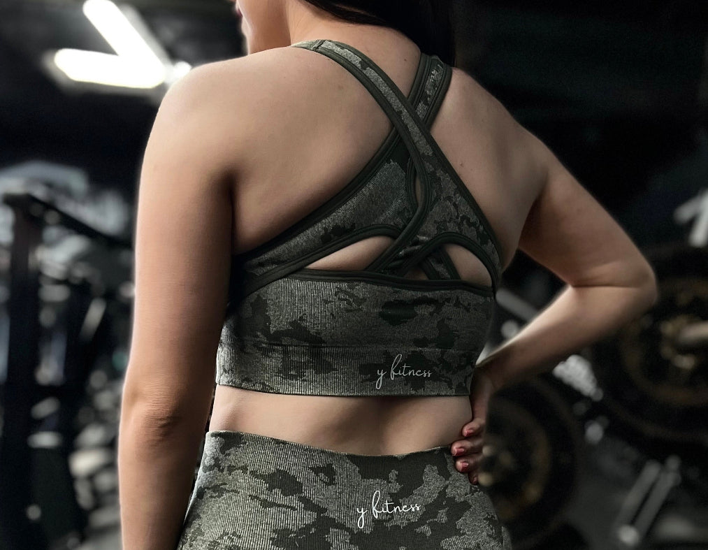 Green Camo Sports Bra